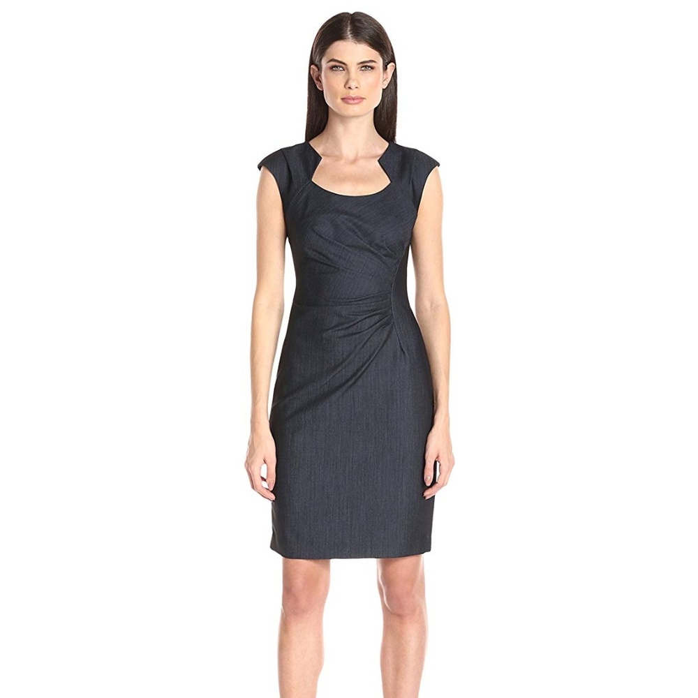 Calvin Klein Cap Sleeve Ruched Dress size 6